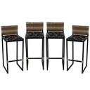 Ver imagem 1 de Kit 4 Banquetas Quadrada Junco Cappuccino para Balcão Ilha Cozinha Área Gourmet Bancada Piscina Bar