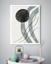 Ver imagem 2 de Quadro Decorativo Abstrato Formas Cinza - 70x50cm:moldura Preta