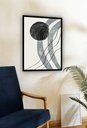 Ver imagem 1 de Quadro Decorativo Abstrato Formas Cinza - 70x50cm:moldura Preta