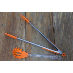 Conjunto Churrasco Tabua Bambu Pegador e Massa Silicone Laranja Gourmet Gourmet Mix - 2