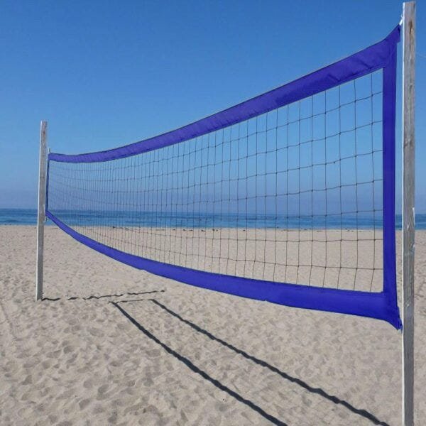 Rede Vôlei de Praia Profissional 8,50 m 4 Faixas - Azul - 1