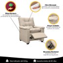 Ver imagem 7 de Poltrona do Papai Reclinável Imperador Couro Facto Bege - Sofa Store