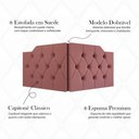 Ver imagem 3 de Cabeceira Casal Capela Suede Capitonê Dobrável Espuma Premium Ideal para Box Casal - Rosa