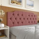 Ver imagem 1 de Cabeceira Casal Capela Suede Capitonê Dobrável Espuma Premium Ideal para Box Casal - Rosa
