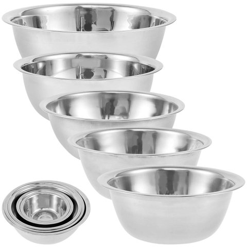 Conjunto de Bacias de Aço Inox 5 Peças