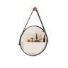 Decoração de Casa Espelho Adnet Couro 50cm Cor Marrom - Jm Casa Dos Móveis - 2
