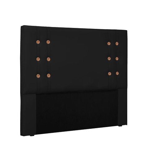 Cabeceira Gênova Para Cama Box King 195 cm Corino - D’Rossi - Preto