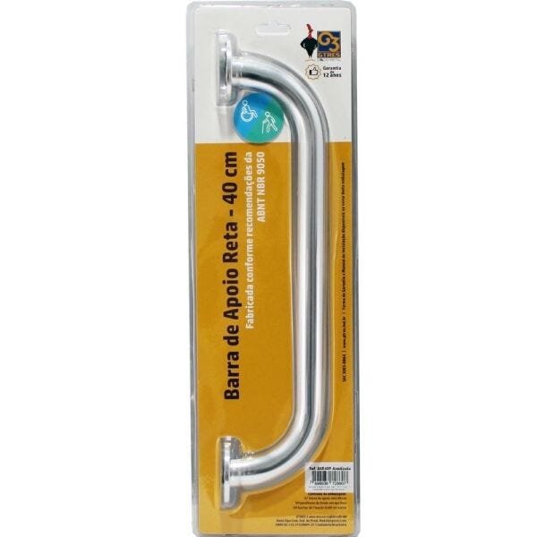 Barra Apoio Reta 40 Cm. Brilhante Casa Banheiro Idoso Deficiente - 2