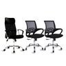 Kit 3 Cadeiras para Escritório Clint e Dylan Healer Preto - 1