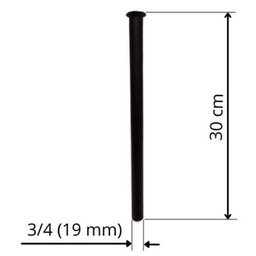 Gargalo Metal para Sifão Lavatório Preto Fosco 3/4 x 30 cm - 1