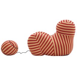 Poltrona Up5 Bb Italia La Mamma com Puff Listrado Vermelha - 4
