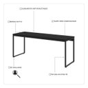 Ver imagem 7 de Escrivaninha Mesa Escritório Home Office 1,80x0,60 Dynamica Preto Ônix