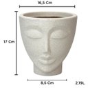 Ver imagem 2 de Vaso Decorativo Plantas Face Rosto Mulher 17cm Cimento Nutriplan