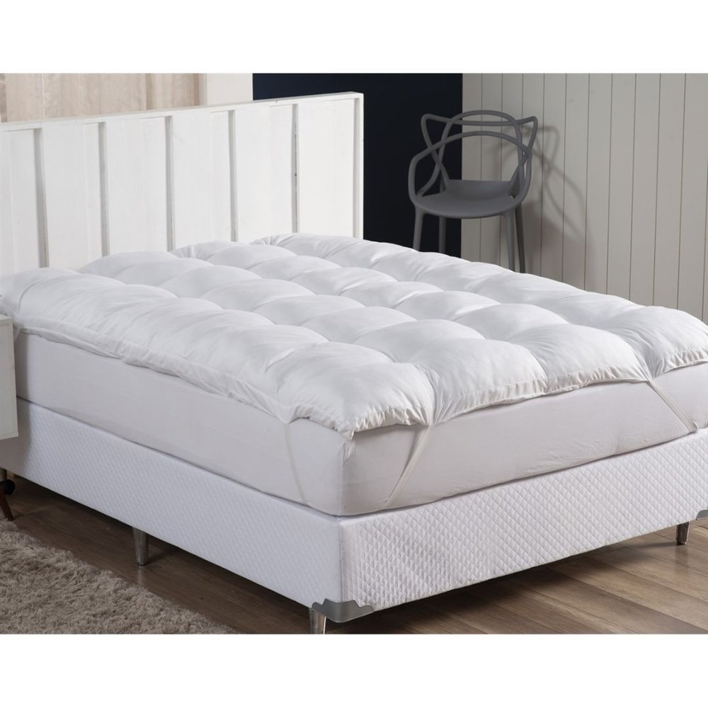 Pillow Top Queen 100% Fibra Siliconada 1600G/M² - Tecido Percal Algodão - Muito mais Conforto - 1