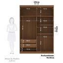 Ver imagem 3 de Guarda Roupa Solteiro 4 Portas Flex Buriti Santos Andirá