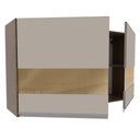 Ver imagem 4 de Armário Aéreo Madesa Glamy 120 cm 2 Portas com Vidro Rustic/Crema Cor:Rustic/Crema
