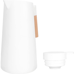 Garrafa de Café 1 Litro Cabo Madeira Com Isolamento Térmico:Branco - 3