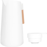 Garrafa de Café 1 Litro Cabo Madeira Com Isolamento Térmico:Branco - 3