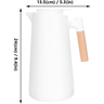 Garrafa de Café 1 Litro Cabo Madeira Com Isolamento Térmico:Branco - 5