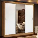 Ver imagem 1 de Guarda Roupa Casal Madesa Lyon Plus 3 Portas de Correr com Espelho 4 Gavetas