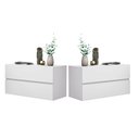 Ver imagem 2 de Kit Mesa de Cabeceira Suspensa com Gaveta e Estilo Minimalista Puxadores Cava Branco
