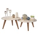 Ver imagem 2 de Conjunto de Mesa de Centro Retrô Casa Móveis:Off White