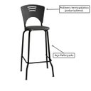 Ver imagem 3 de Banqueta Fixa Alta Piacere - Cor Preto - 34103