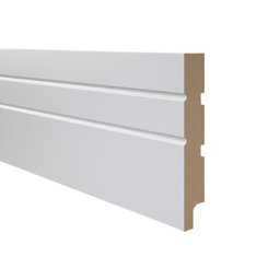 Rodapé de MDF Durafloor Essencial E-01 Branco Polar 15cm x 18mm x 2,1M - 1