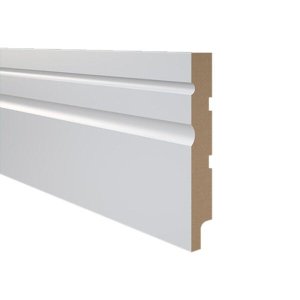 Rodapé de mdf Durafloor Essencial E-02 Branco Polar 15cm x 18mm x 2,1m