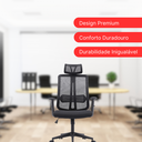 Ver mais imagens de Kit 10 Cadeiras de Escritório Presidente King em Tela - Preta