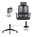 Ver imagem 7 de Kit 10 Cadeiras de Escritório Presidente King em Tela - Preta