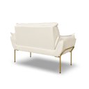 Ver imagem 5 de Namoradeira Luxo Recepção 12 Cores - Base Ferro Dourado - Bege