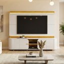 Ver imagem 3 de Estante Home para Tv até 75 Polegadas 2,40m Led 4 Portas Londres