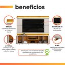Ver imagem 5 de Estante Home para Tv até 75 Polegadas 2,40m Led 4 Portas Londres
