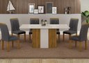 Ver imagem 1 de Mesa Doha 1,60 Decor/off Tampo Off C/vidro 6 Cadeiras Doha