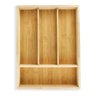 Porta Talheres Organizador Gaveta Bambu e MDF 4 Decoração Cozinha e Mesa Jantar Divisorias Ecologico - 4