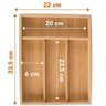 Porta Talheres Organizador Gaveta Bambu e MDF 4 Decoração Cozinha e Mesa Jantar Divisorias Ecologico - 3