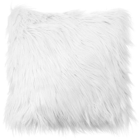 Capa Almofada Premium Pelúcia Pelo Alto 40x40cm: Branco
