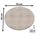 Ver imagem 2 de Base de Mesa Apus em Ferro Preto 75 Cm (alt) Tampo Mdp Redondo Castanheira 70cm (larg) X 2,5cm Alt