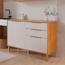 Ver imagem 2 de Balcão Divina 120 Cm para Cozinha com 2 Portas e 2 Gavetas Cinamomo/branco