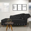 Ver imagem 2 de Divã Chesterfield 165 cm Capitonado com Strass Suede Preto - D’Rossi