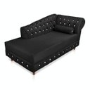 Ver imagem 1 de Divã Chesterfield 165 cm Capitonado com Strass Suede Preto - D’Rossi