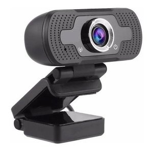 Webcam Full HD 1080P Câmera USB Live Stream Alta Resolução - Preto