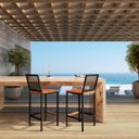 Ver imagem 7 de Banqueta Alta com Encosto Aço Preto e Assento Madeira Demolição para Cozinha, Ilha ou Área Gourmet