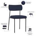 Ver imagem 6 de Kit 06 Cadeiras Sala de Jantar L02 Suede Azul Marinho