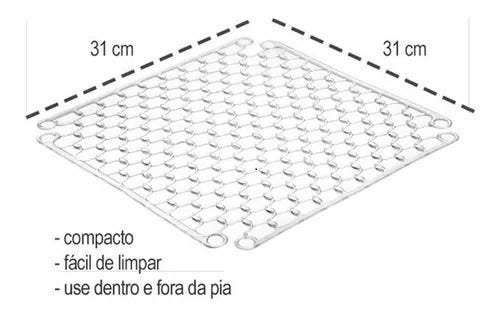 Escorredor/Tapete de Pia louças/copos/taças/xícaras Plasvale - 3