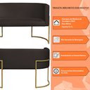 Ver imagem 5 de Namoradeira 2 Lugares Decorativa Luana Base Gold Veludo Marrom - Montanaris Decor Md Montanaris Deco