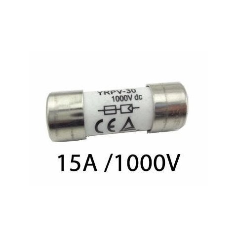 Fusível para Seccionadora Dc 1000V / 15A 10x38 Gpv Cx com 10Un