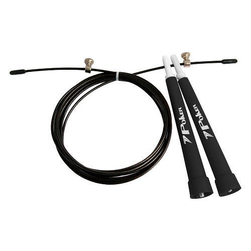 Corda de Pular Poker Speed Rope Crossfit com cabo de Aço - Preto - 1