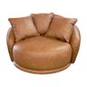 Poltrona Giratória 122cm Mercy Courino Caramelo - Sallar Home - 1